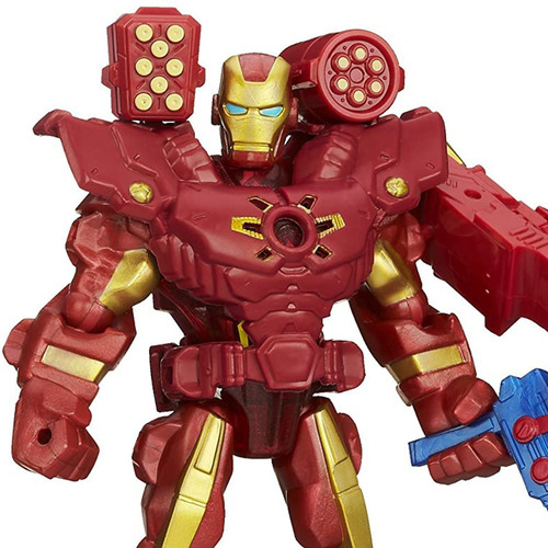 Super Hero Mashers Iron Man Con Luz Lanza Misil Hasbro