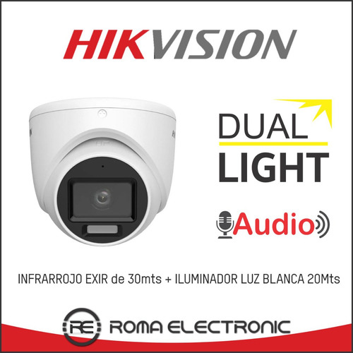 Camara Seguridad Hikvision 1080p Dual Light Audio 2mp Color