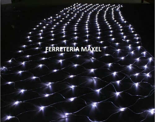 Imagen 2 de 10 de Red Lluvia Cortina 200 Led Blanco Frio 200x200 Int/exterior
