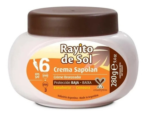 Rayito De Sol Sapolan Con Zanahoria Crema Bronceador Verano