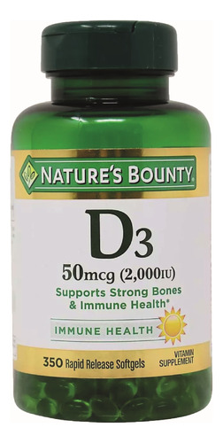 Suplemento Nature's Bounty Vitamina D3 350 Cápsulas Blandas 