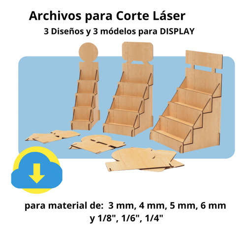 3 Vectores De Display Para Corte Láser Mdf O Acrilico