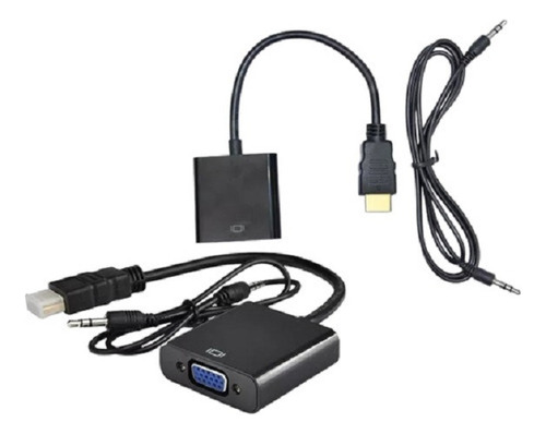 Cable Adaptador Conversor Hdmi A Vga Con Audio Full Hd 1080p