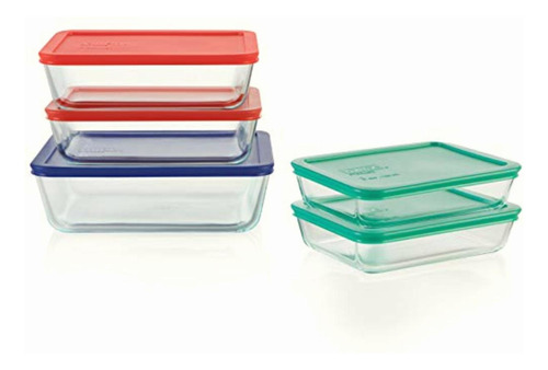 Pyrex Recipiente Para Alimentos (cristal), 10 Piezas, 1