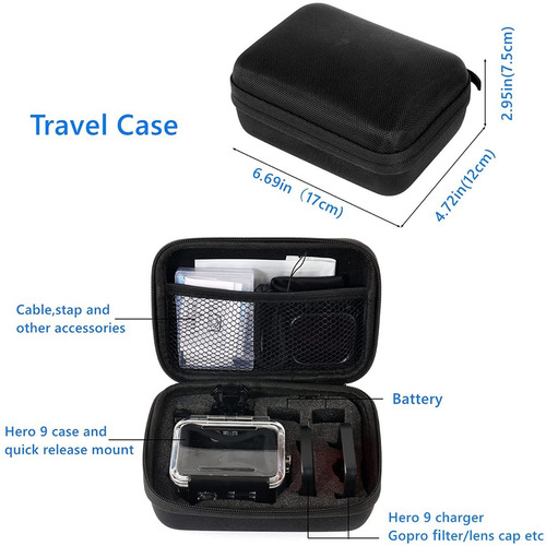 Imagen 6 de 10 de Kit De Accesorios Compatible Con Camara Gopro Hero 9 Black