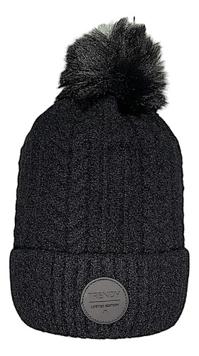 Gorro De Lana Trendy Mujer Liso Invierno 15765 Negro