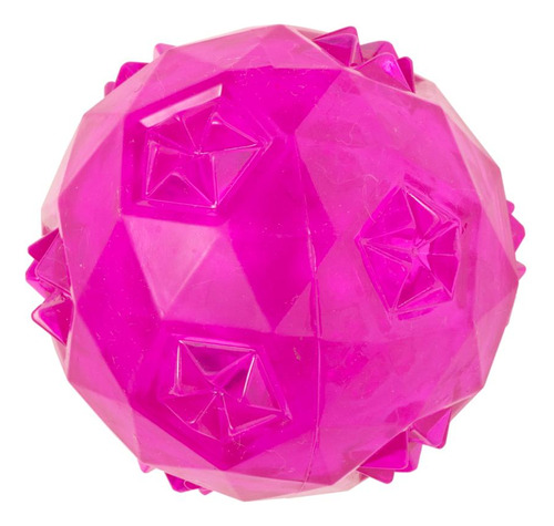 Bolinha Para Pet Espinho Diamond Grande Rosa C/ Apito Jambo