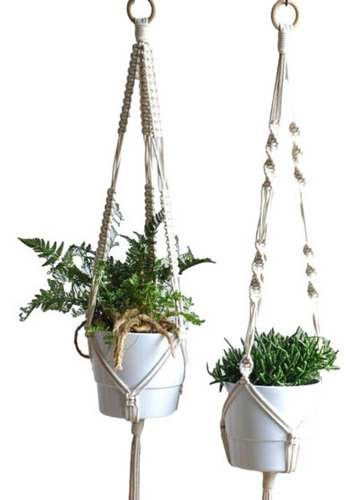 Porta Macetas Colgantes Macramé Combox2 Tejido Deco Plantas