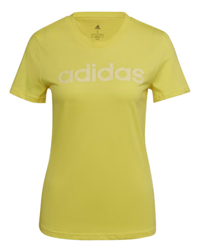 Camiseta adidas Logo Linear Feminino - Amarelo