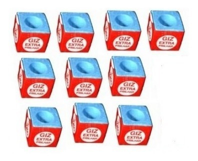 10 Giz Azul 10 Branco 10 Virolas 10 Culatras P/ Taco Bilhar