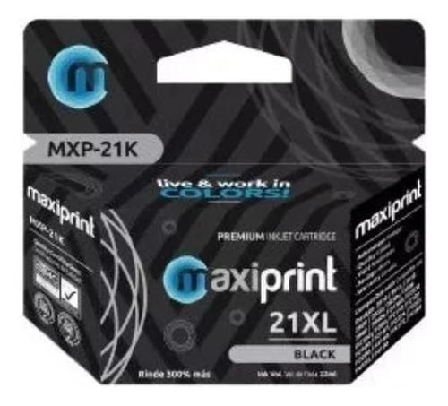 Cartucho Hp Maxiprint Mxp-21k Negro Compatible Hp