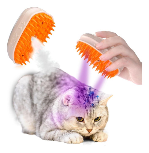 Palksky Cat Steam Brush, 3 En 1 Cat Gooming Brush Comb Para