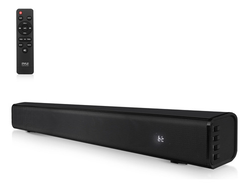 Pyle - Altavoz De Barra De Sonido Para Cine En Casa, Base De Onda, Soporte De Mesa, Sistema Digital De Tv Con Conector De Audio Óptico Aux/digital, Puerto Usb, Hdmi/arc, Reproducción De Sonido