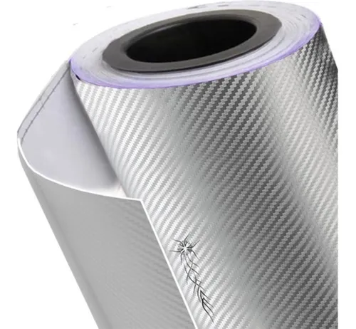 comprar Vinilo Automotriz Ploteo Fibra De Carbono Gris Plata  M2 