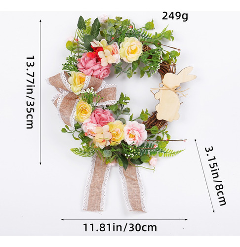 Corona De Conejito De Pascua, Corona De Plantas Artificiales