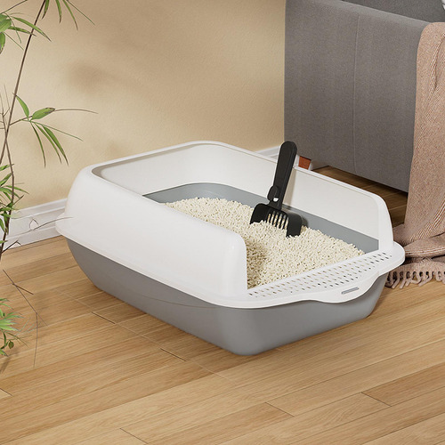 Caja De Arena Para Gatos De Litera De Lados Altos Inodoro