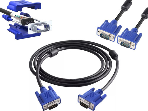 Cable Vga De 3 Metros Con Doble Filtro Para Monitor Nuevo