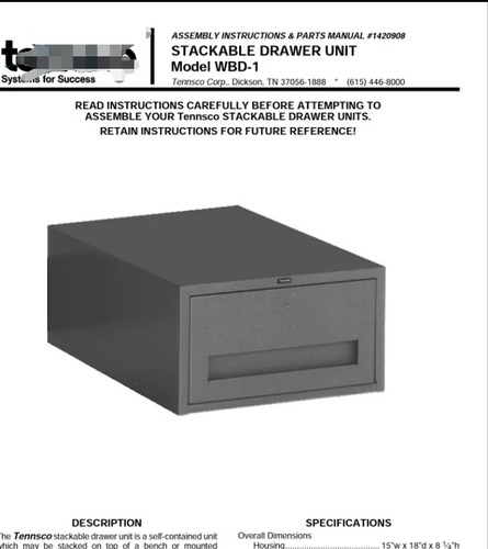 Tennsco Stackable Drawer Unit Gabinetes Metálicos Apilables