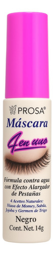 Rímel Prosa 4 En 1 Clásico Negro 14ml A Prueba De Agua Negro