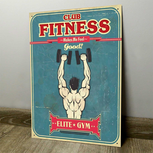 Chapa Retro Vintage Cartel Cuadro Decorativo Gym001