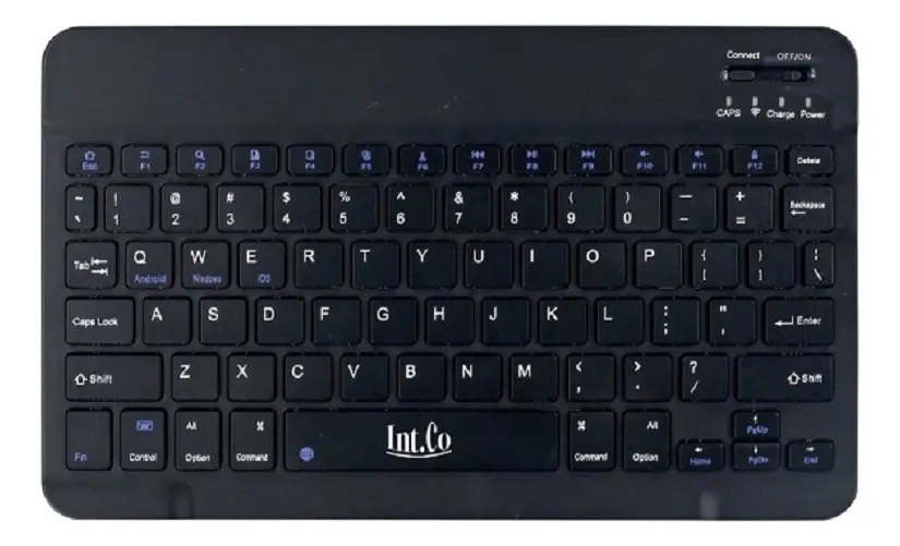 Teclado Int.Co RDK-904 Bluetooth Color Negro - Notebook Tablet Celular Batería Recargable