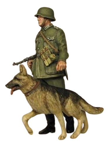 Figura Armable De Resina, 1/35, Soldado Alemán Con Perro. Jp