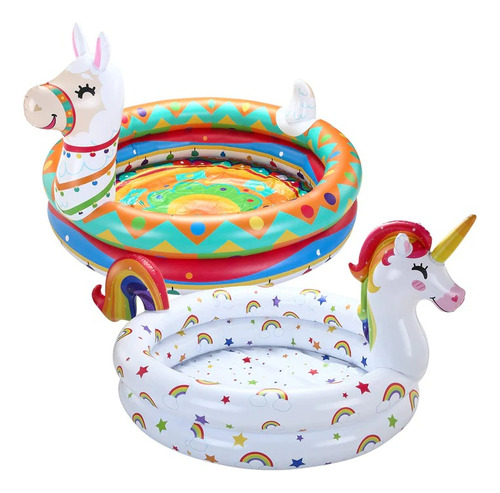 Alberca/piscina Inflable Con Diseño De Unicornio Y Llama