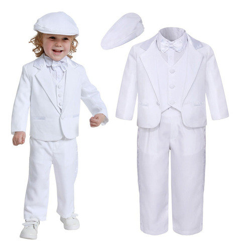 Traje Niño Bebé Bautizo Boda Cumpleaños Formal Ropa 5 Pi [u]