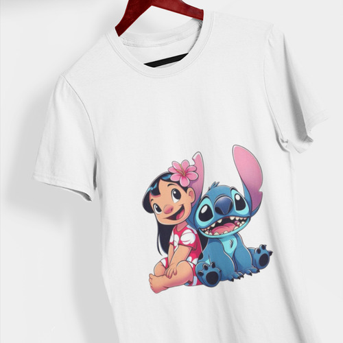T-shirt Lilo & Stitch Algodão Premium Fofa Moda Casual