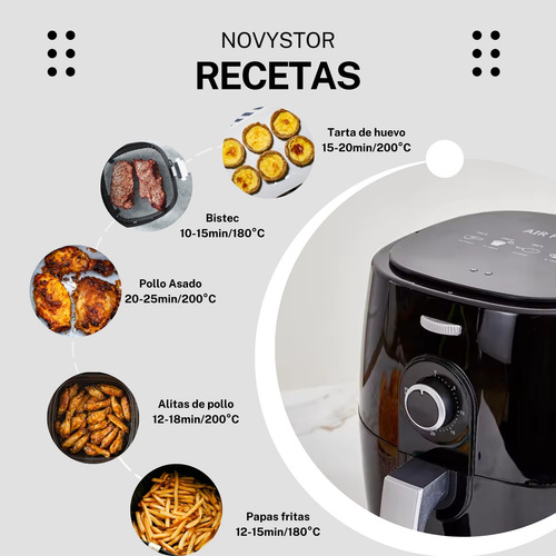 Freidora De Aire Manual 5l, Saludable Y Sin Aceite, 1350w