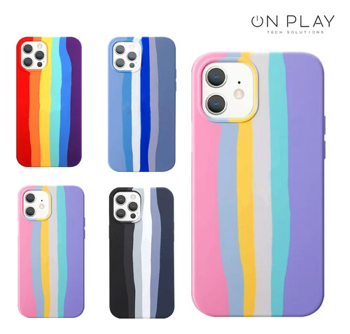 Forro iPhone 14 Silicon Arcoiris 