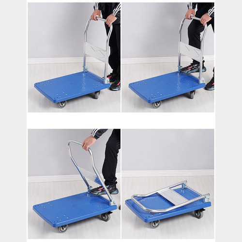 Carro De Carga Plegable Manual Yegua 300kg 4 Ruedas Multiuso