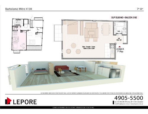 Bartolomé Mitre 4130 1, 2 y 2 ambientes en duplex
