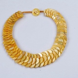 Collar Plano De Perlas De Concha, Hermoso Collar D Yellow