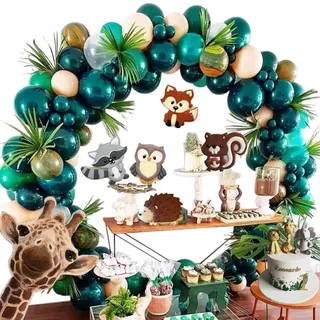 Decoracion Arco Fiesta Safari Selva Jungla Verde Cumpleaños