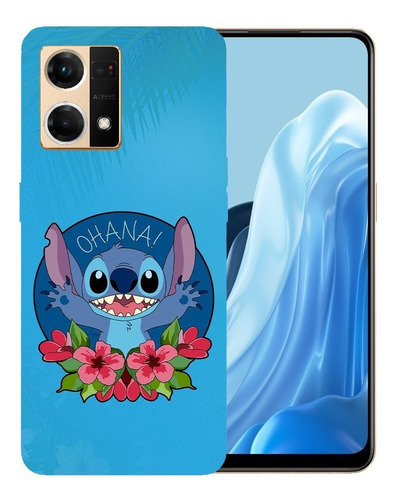 Funda Compatible Con Oppo Reno 7 4g Case Mujer Stitch + Mica