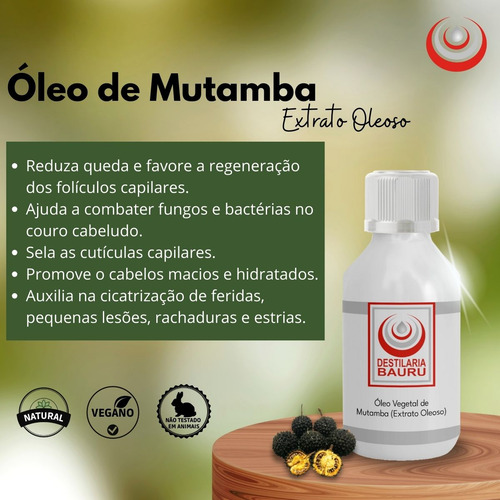 Óleo Vegetal Mutamba Extrato Oleoso 100ml Característico