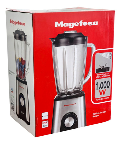 Licuadora Pivot 4 Cuchillas 1000watts Mgf4298 Magefesa