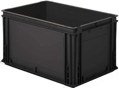 Caja Athena 60x40x32 Cm Negras Sin Tapa Apilables 60 Lts