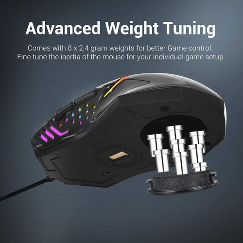 Mouse Gamer Redragon M601 Rgb 7200dpi Peso Ajustable 7 Boton