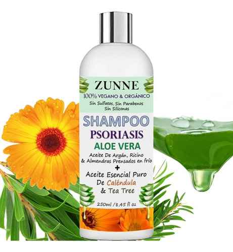 Shampoo Para Psoriasis / Aloe Vera/ Tea Tree/ Caléndula