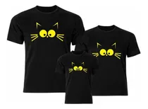 Comprar 3 Polos Personalizados Familia Gato  (papa, Mama, Hijos)