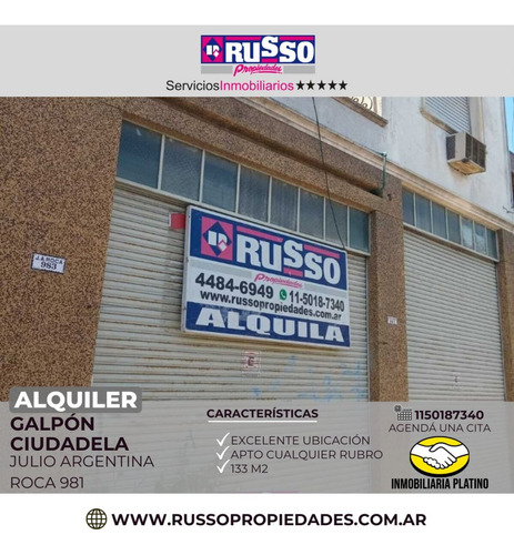 Alquiler Galpon 133 Mtrs2 Ciudadela