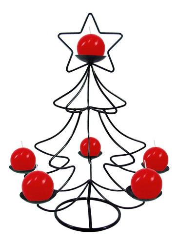 Mini Árvore Para Mesa Vela Vermelha Decoração Natal