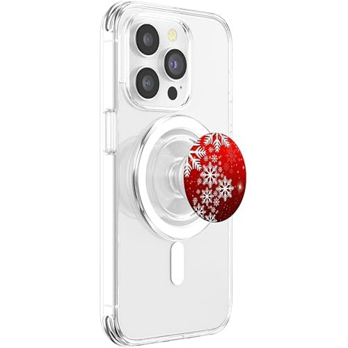 Pop Socket Rojo Y Blanco Con Copos De Nieve De Navidad ...