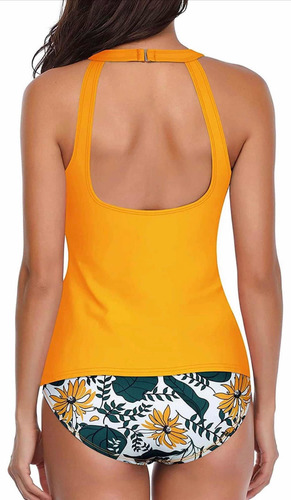 Traje De Baño Tankini Control Abdomen Plus Moda Mujer