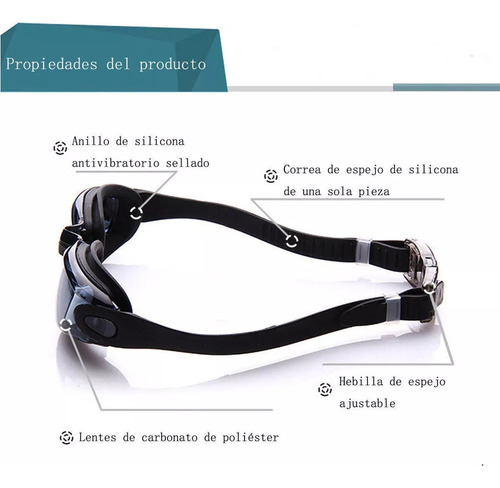 / 5 En 1 Kit Gafas De Natación Protección Uv Antiempaño