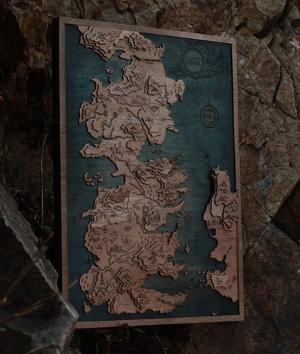 Mapa De Madera Game Of Thrones Westeros 