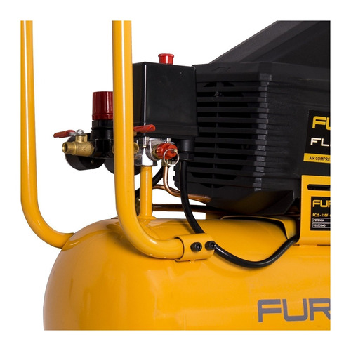 Imagen 2 de 2 de Compresor de aire eléctrico portátil Furius FC25 monofásico amarillo 110V 60Hz