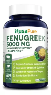 Ultra Fenugreek Puro Organic 5000mg 200u Lactancia Digestion